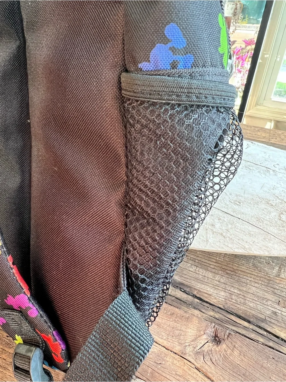 Disney Black Backpack with Rainbow Mickey Silhouettes